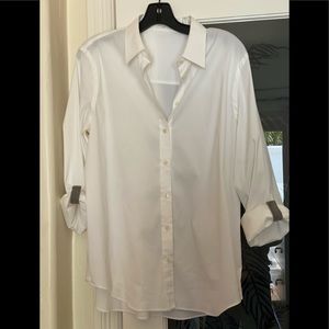 Brunello Cucinelli white poplin button down shirt